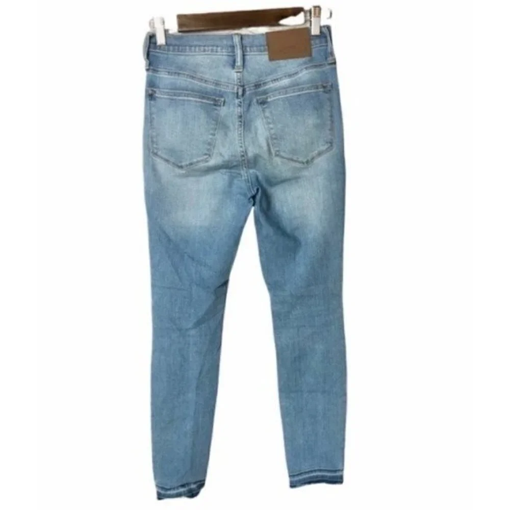 J. Crew Mercantile High Rise Raw Hem Light Wash Skinny Jeans‎ 25